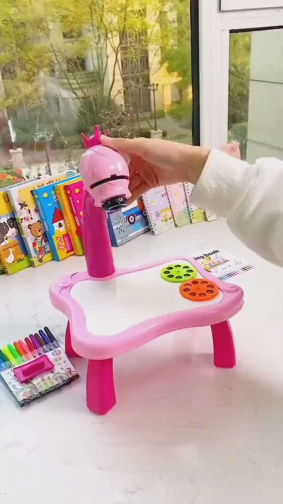 Tablero de dibujo de arte con proyector Led para niños